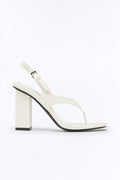 Klass Slingback Thong Heels - White