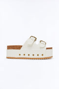 I Swear It's True Flatform Sandals - White