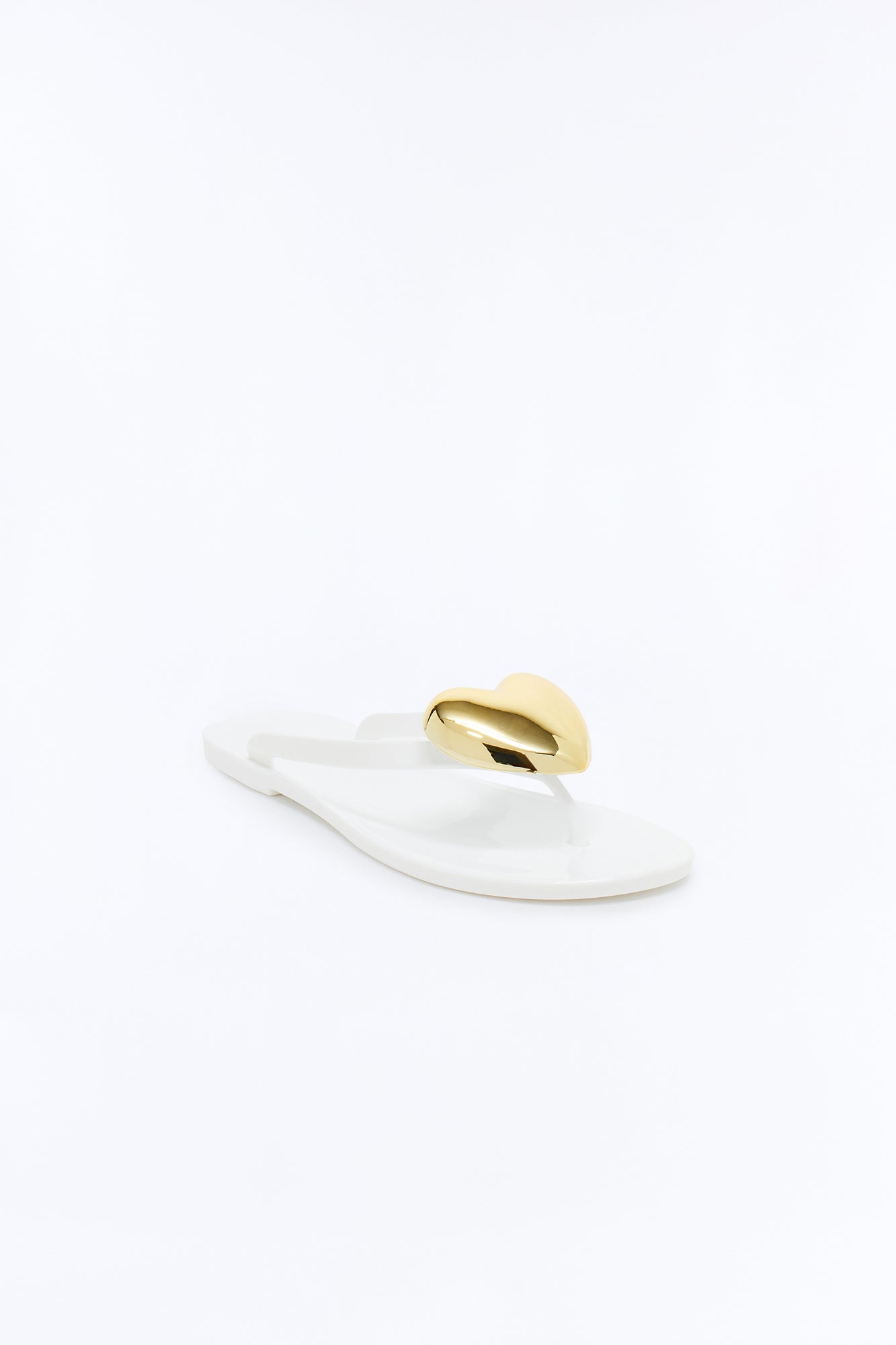 Ravi Heart Jelly Flip Flops - White