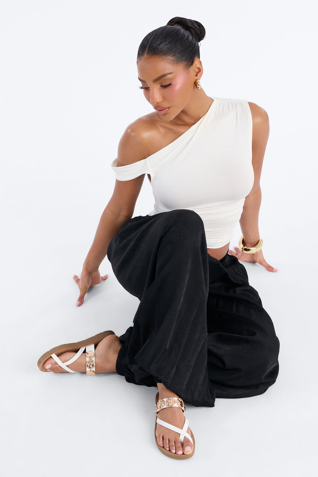 Karrie Hardware Sandals - White