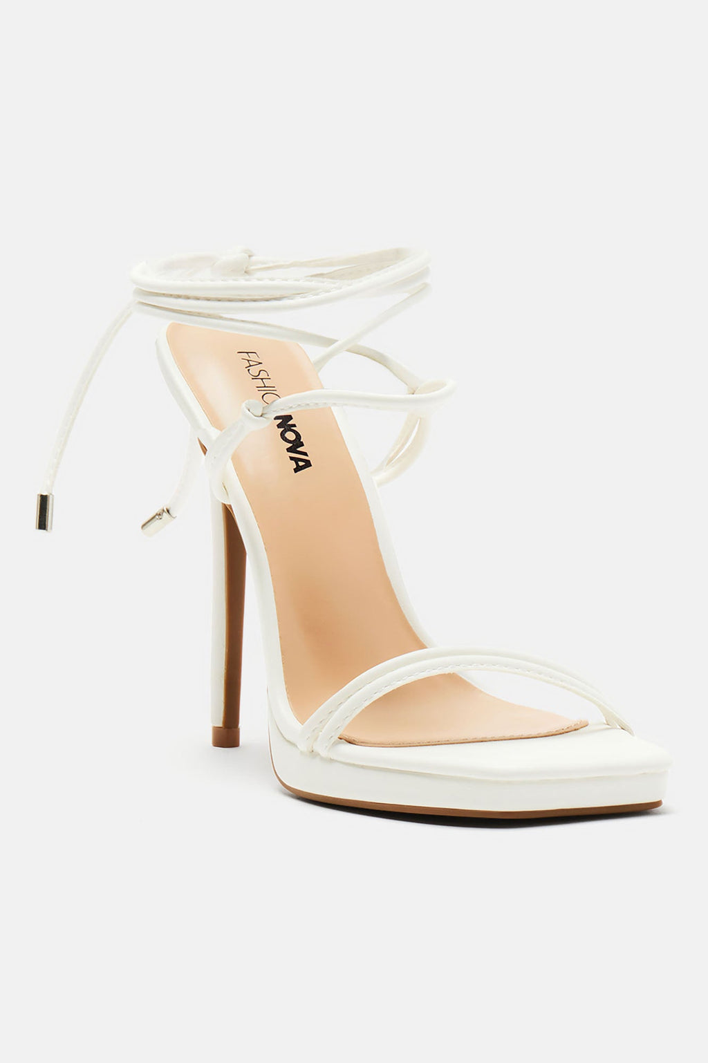 Mariana Wrap Up Heels - White