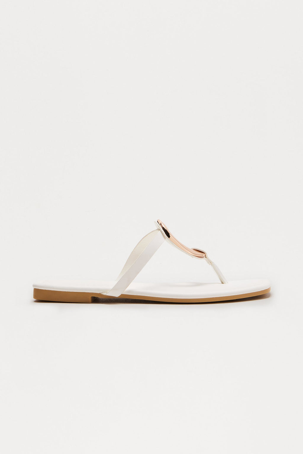 Sea Salt Hardware Flip Flops - White