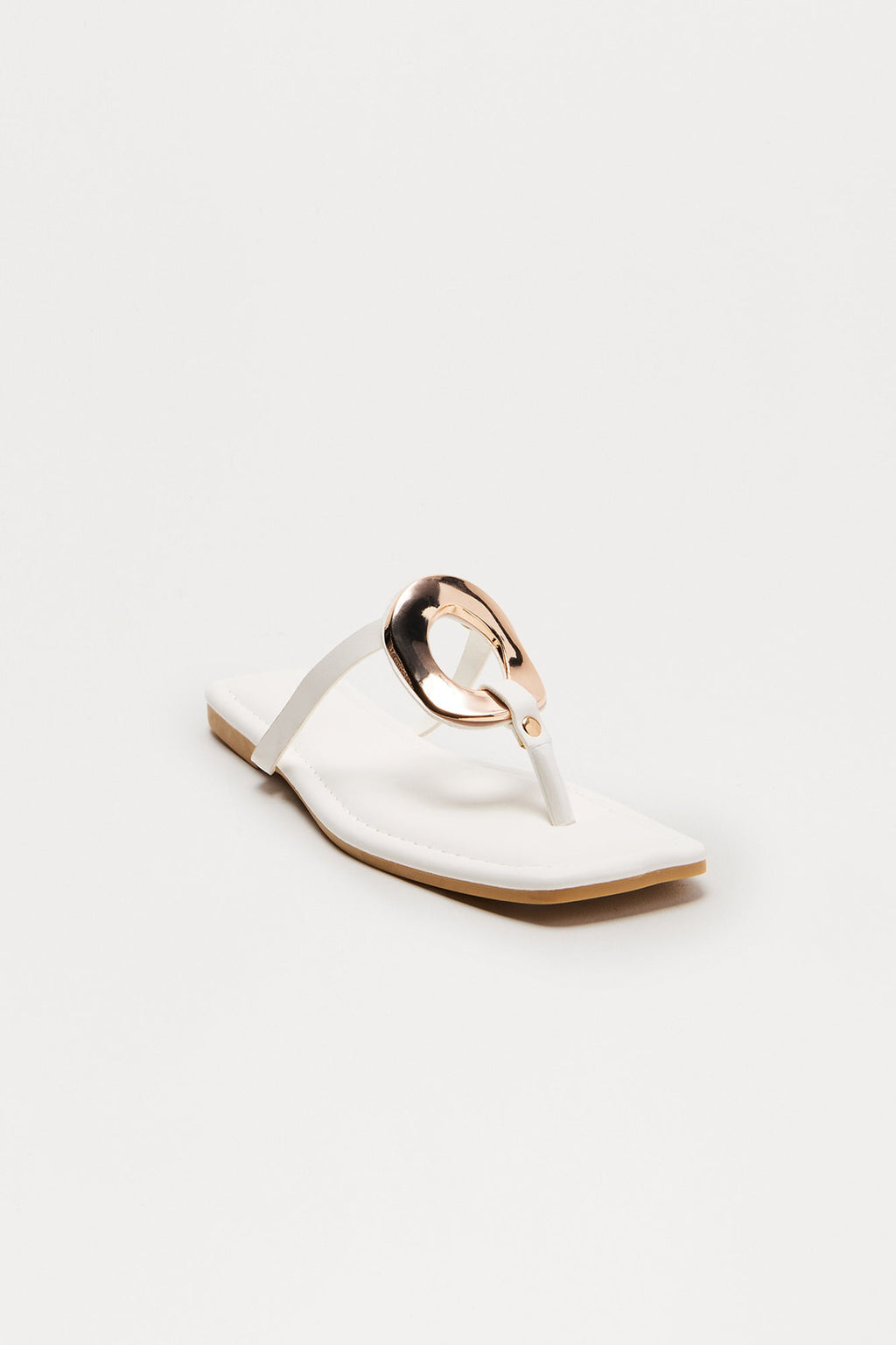 Sea Salt Hardware Flip Flops - White