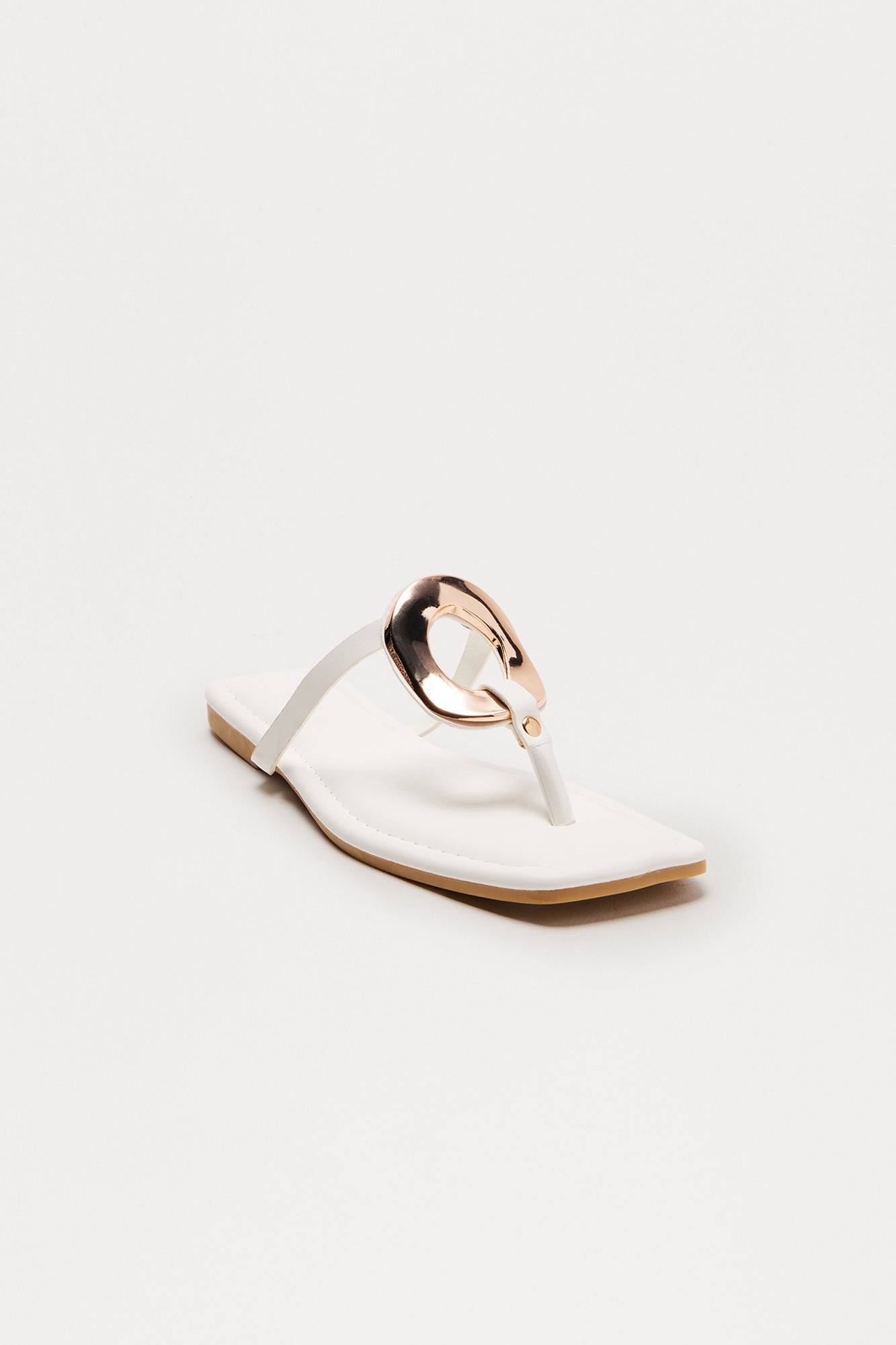 Sea Salt Hardware Flip Flops - White