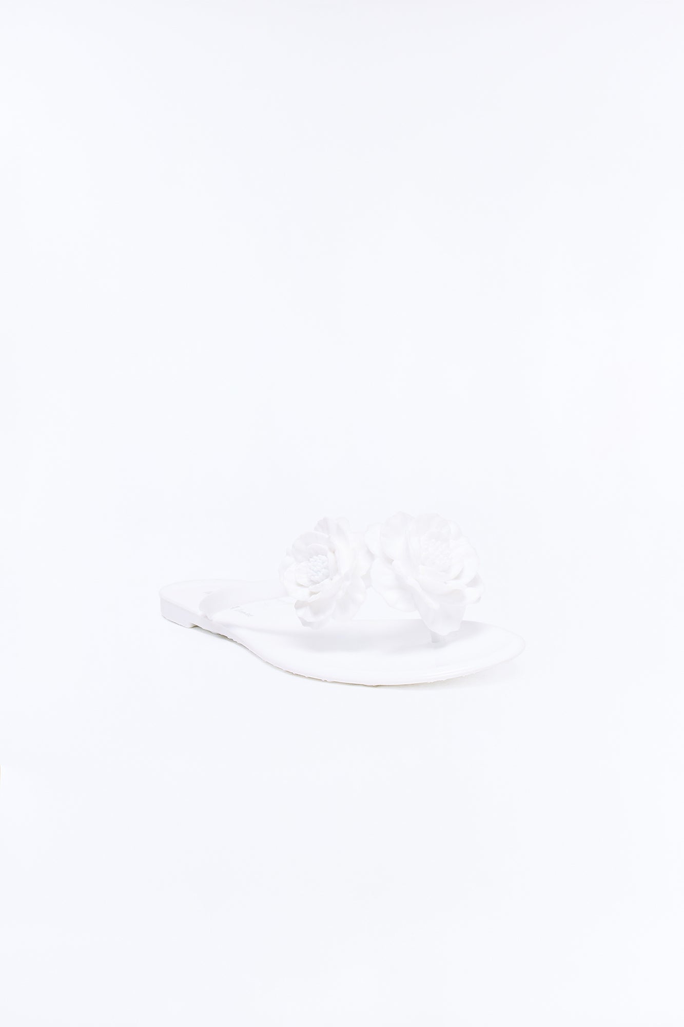 Frenchie Flower Flip Flops - White