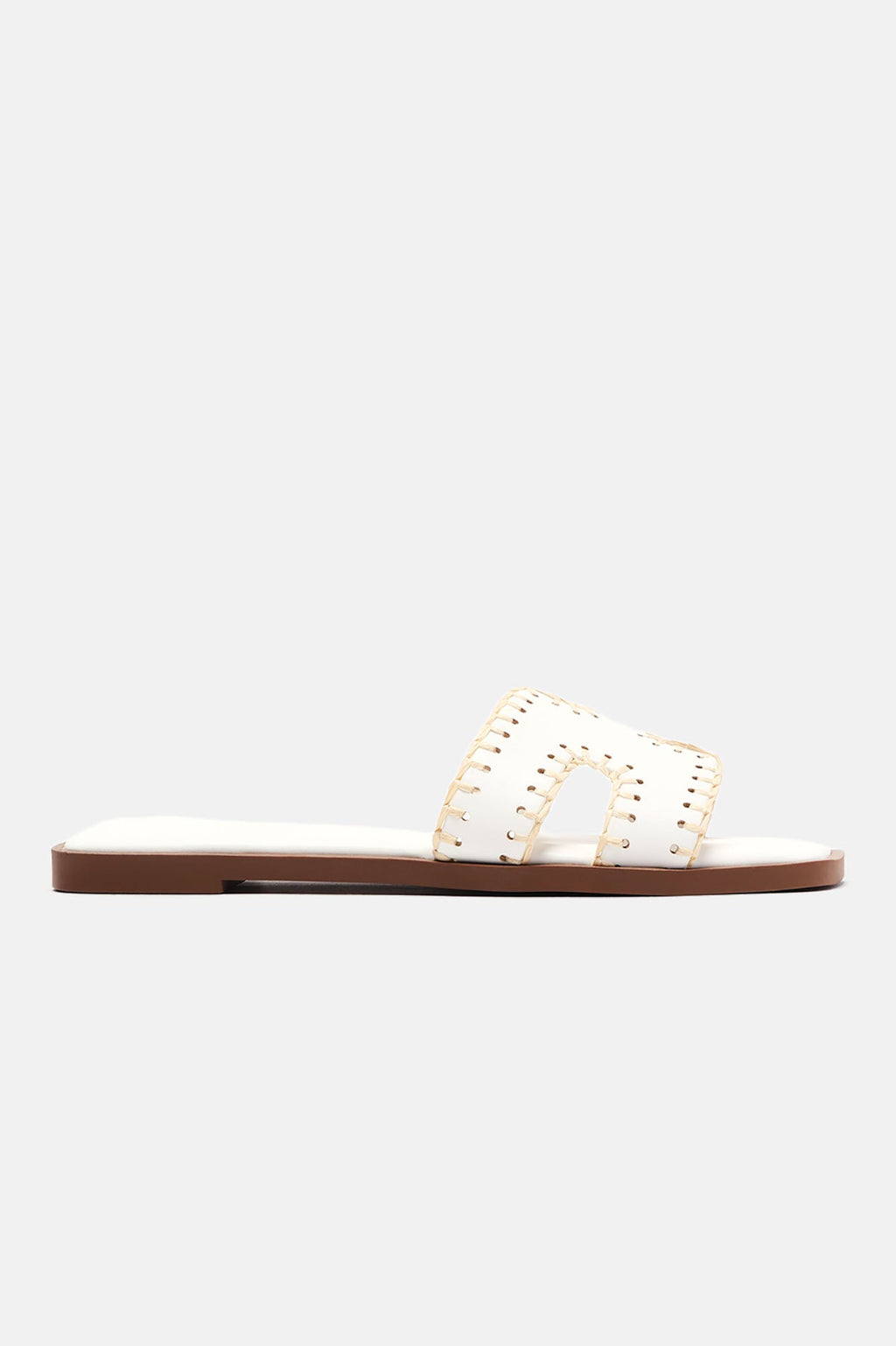 Joele Flat Sandals - White