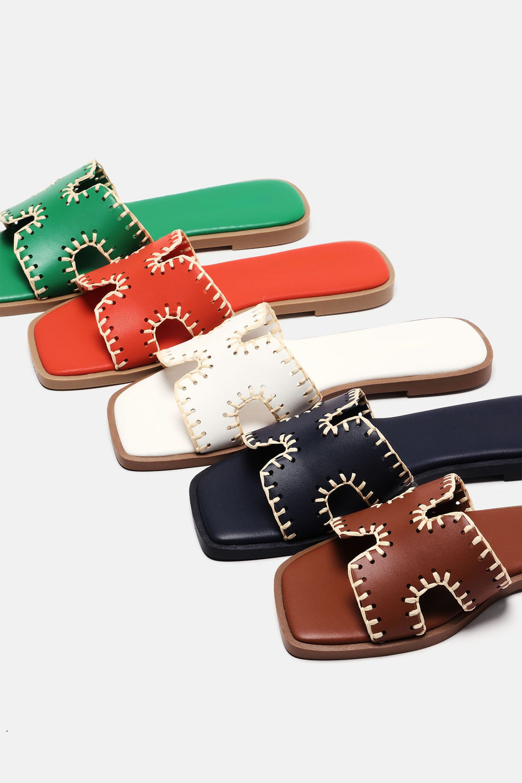 Joele Flat Sandals - White