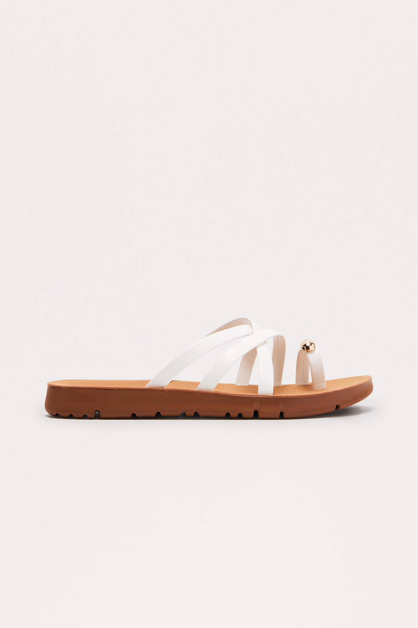 Finian Toe Ring Sandals - White