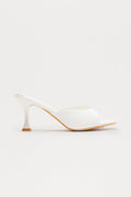 Kaden Faux Leather Mules - White