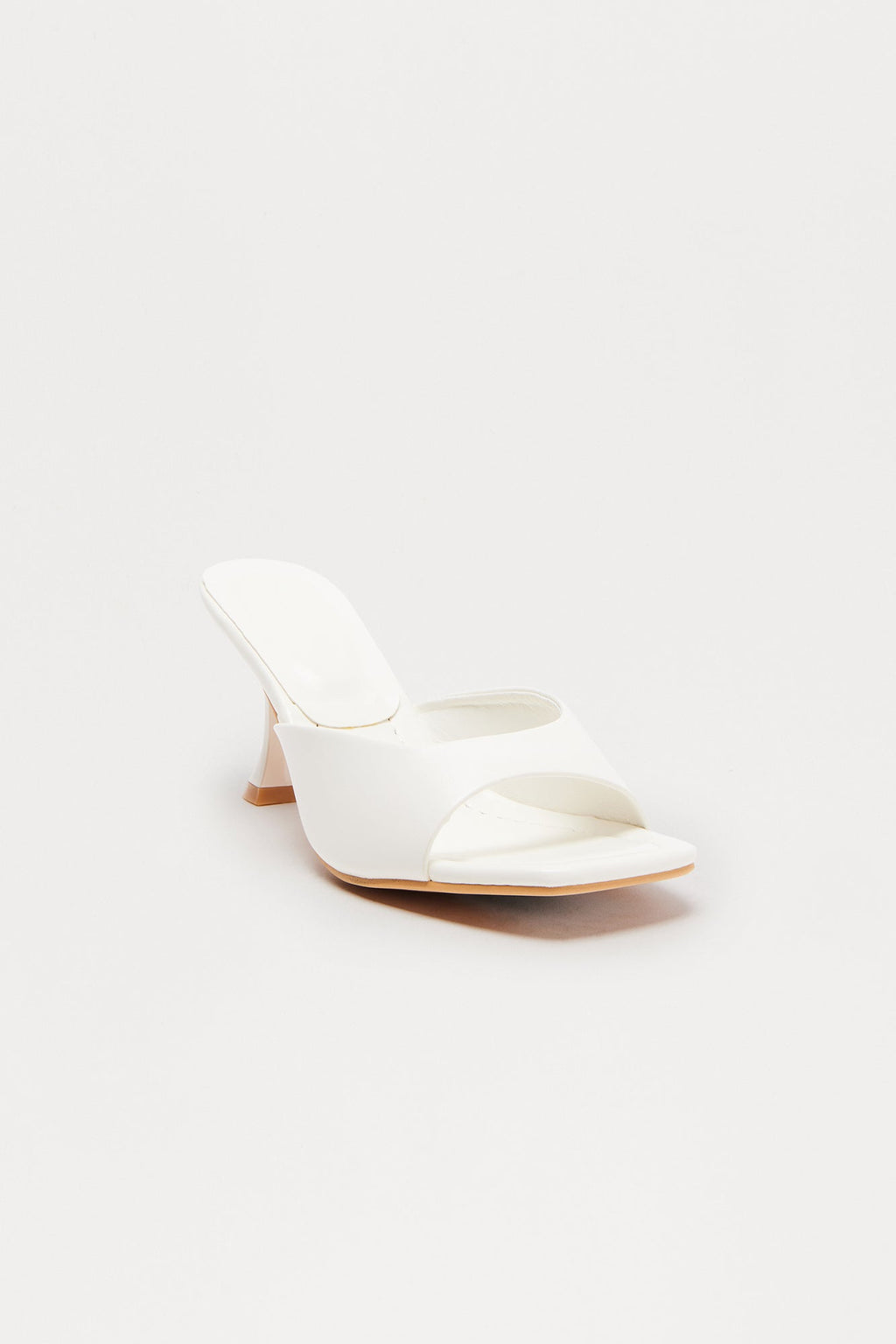 Kaden Faux Leather Mules - White