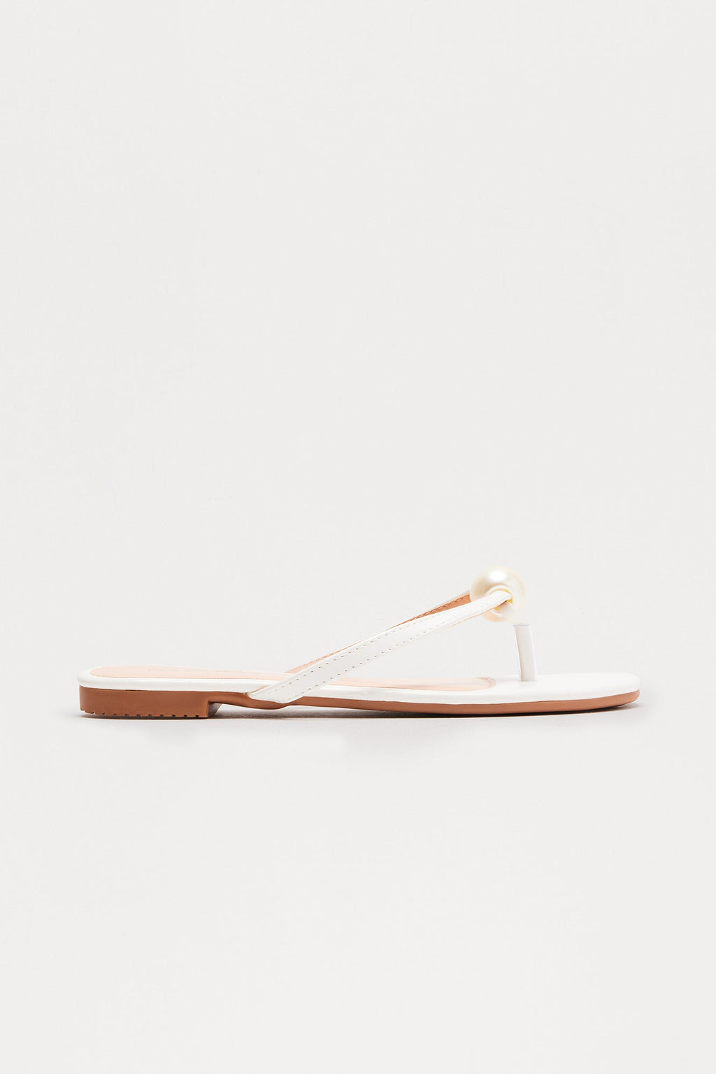 Florenza Pearl Flip Flops - White
