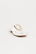 Montie Hardware Flip Flops - White