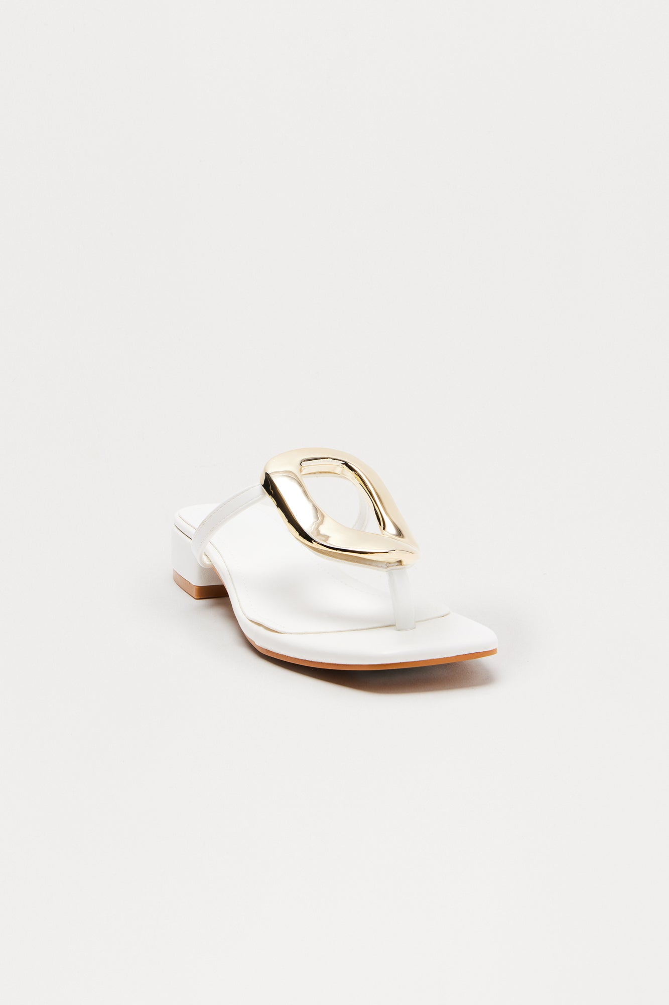 Montie Hardware Flip Flops - White
