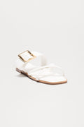 Marshy Buckle Slip On Sandals - White