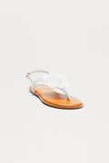 Addie Flower Sandals - White