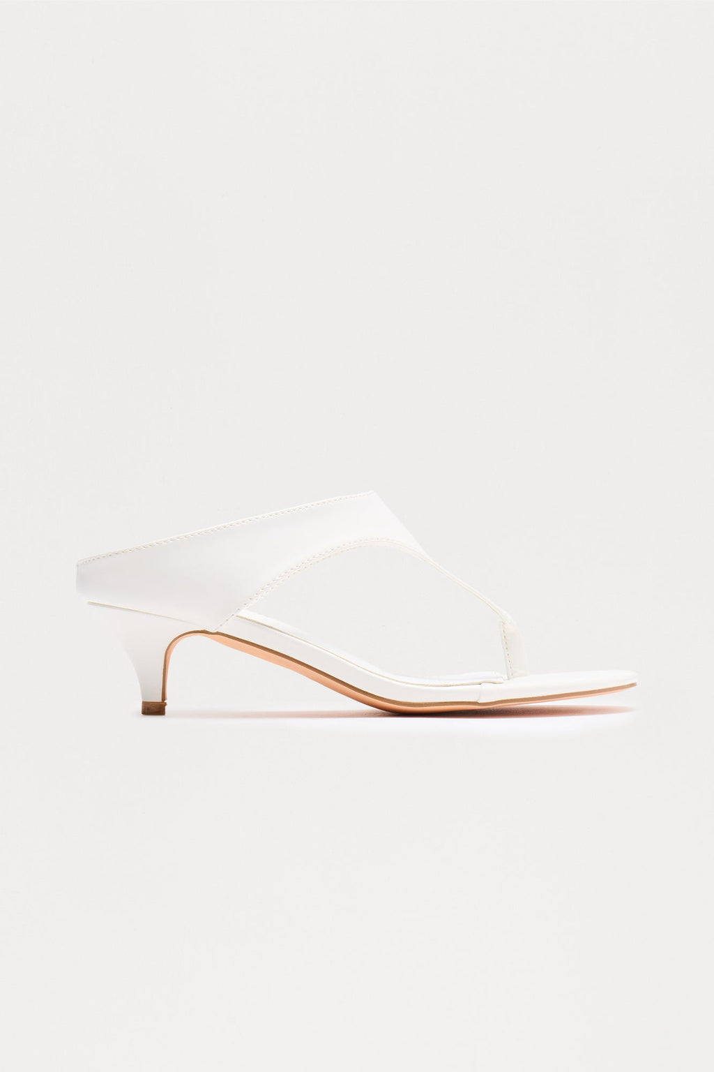 Morah Thong Kitten Heels - White