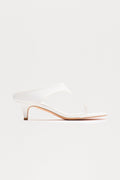 Morah Thong Kitten Heels - White