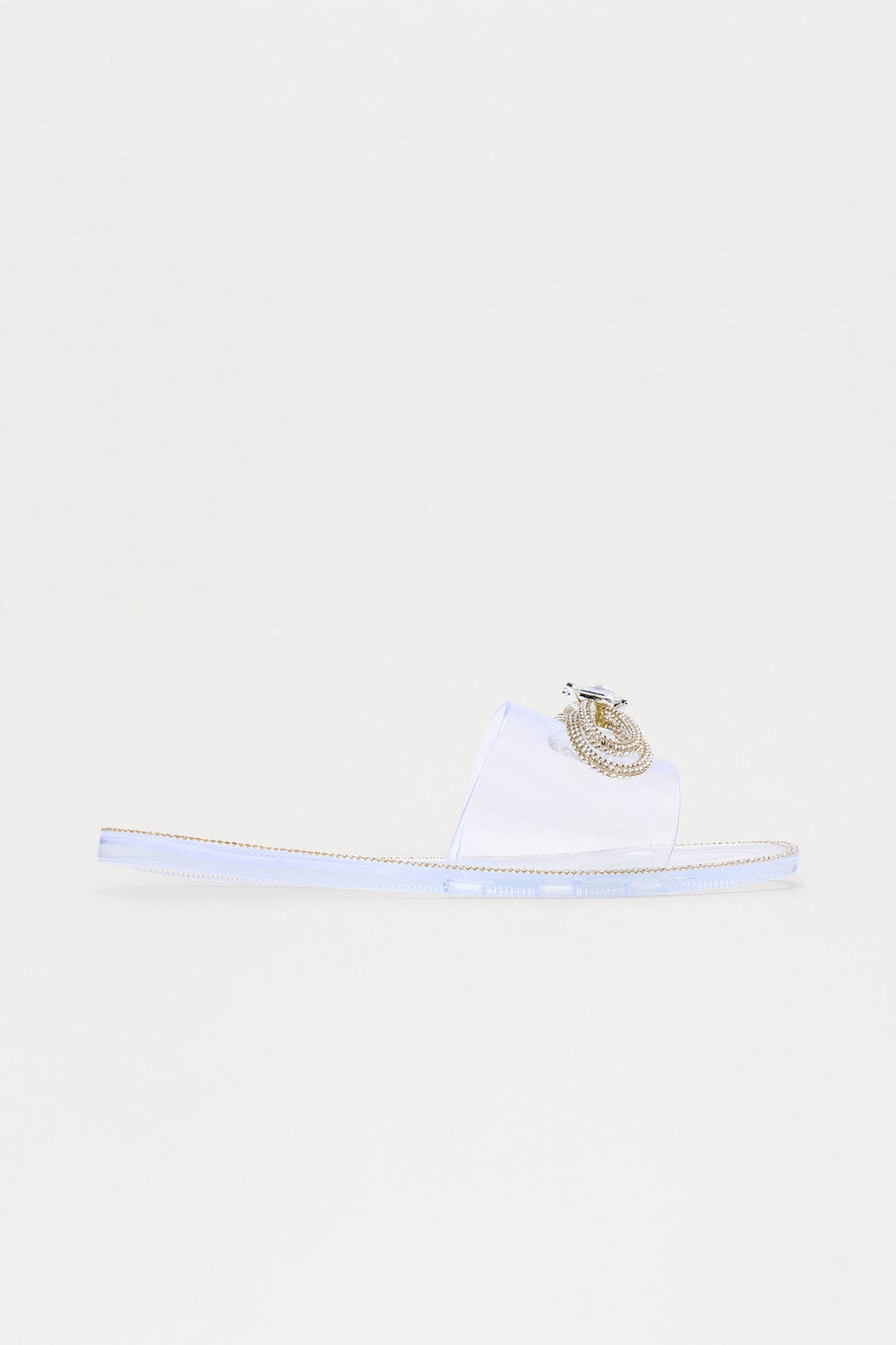 Caia Rhinestone Bow Sandals - Clear