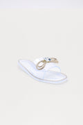 Caia Rhinestone Bow Sandals - Clear