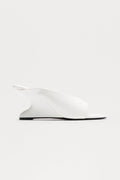 Curve Faux Patent Wedges - White
