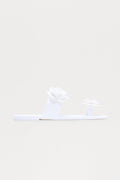 Rosemary Flower Toe Ring Sandals - White