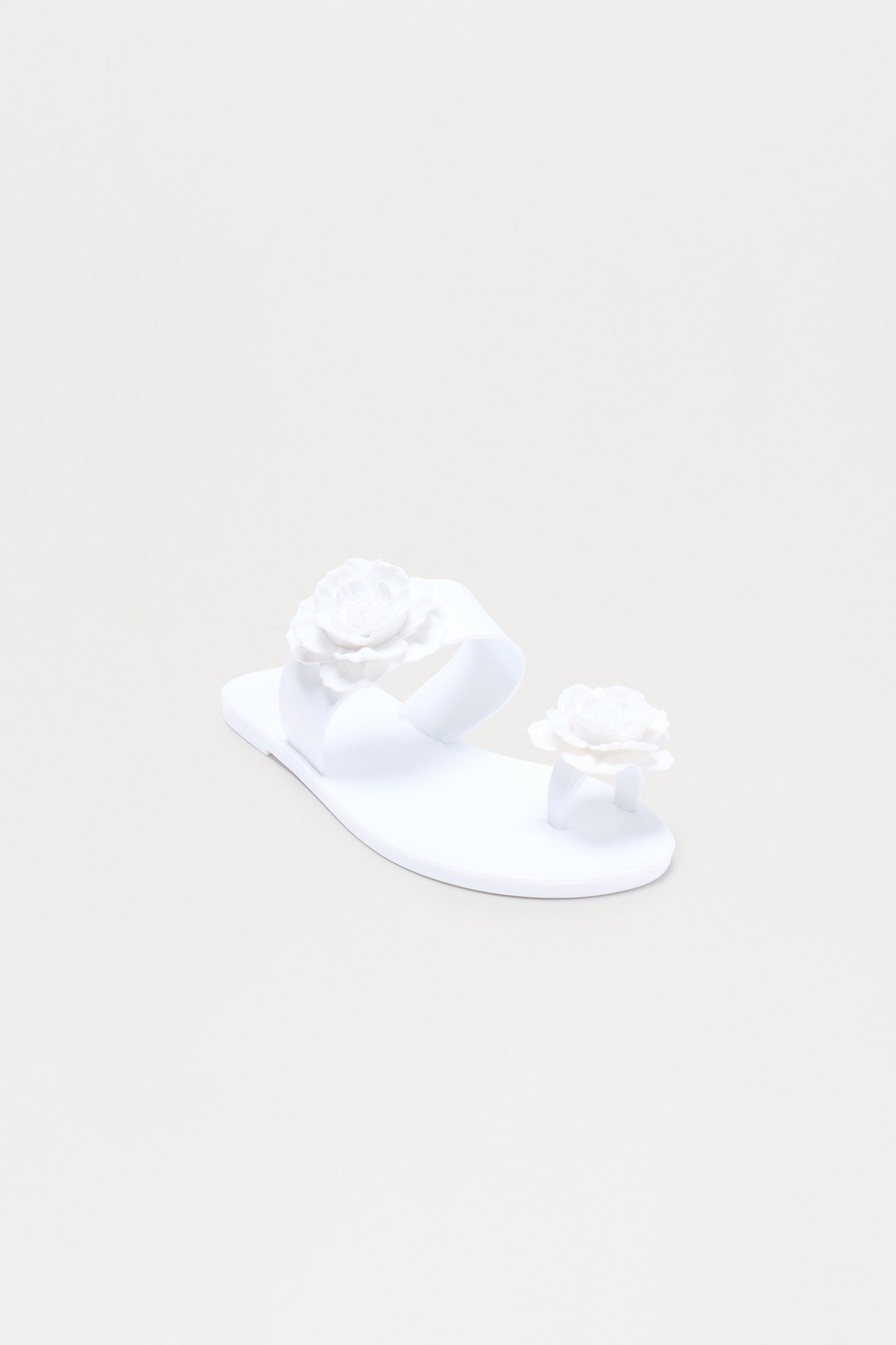 Rosemary Flower Toe Ring Sandals - White