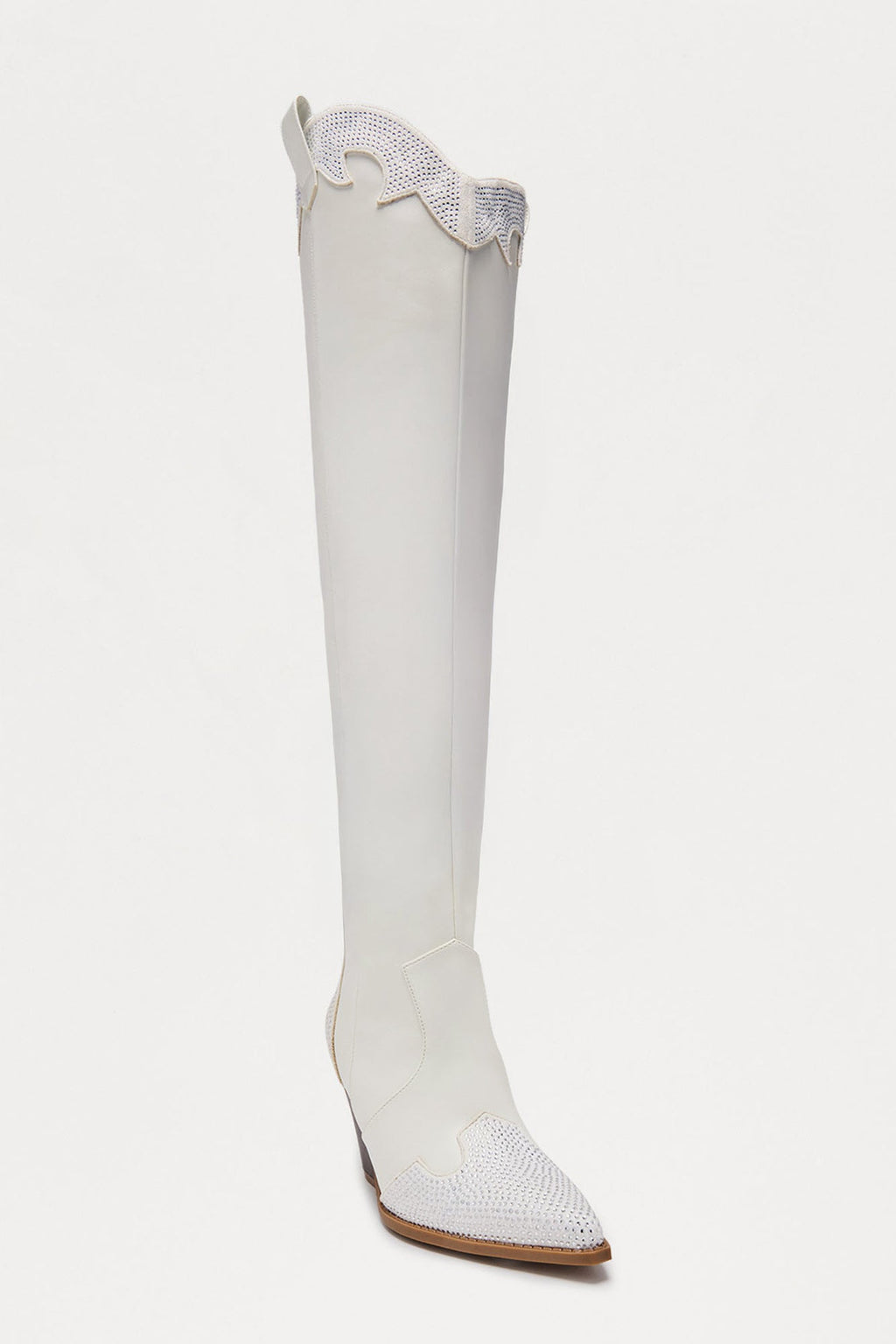 Joe Rhinestone Cowboy Boots - White