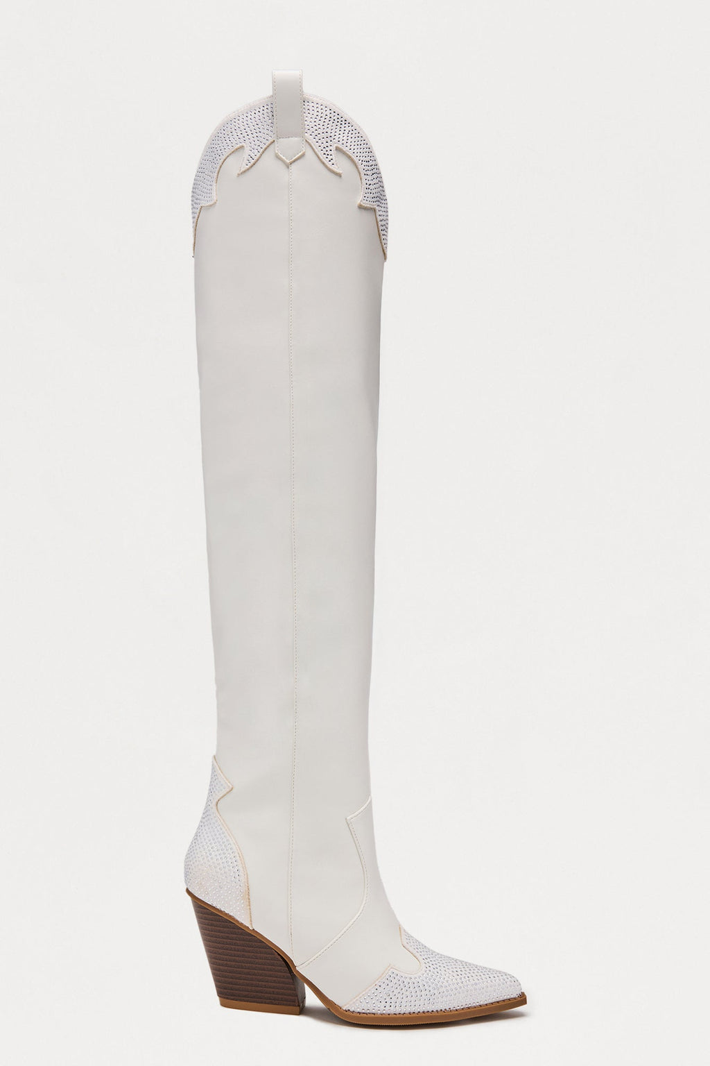 Joe Rhinestone Cowboy Boots - White