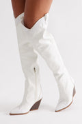 Joe Rhinestone Cowboy Boots - White