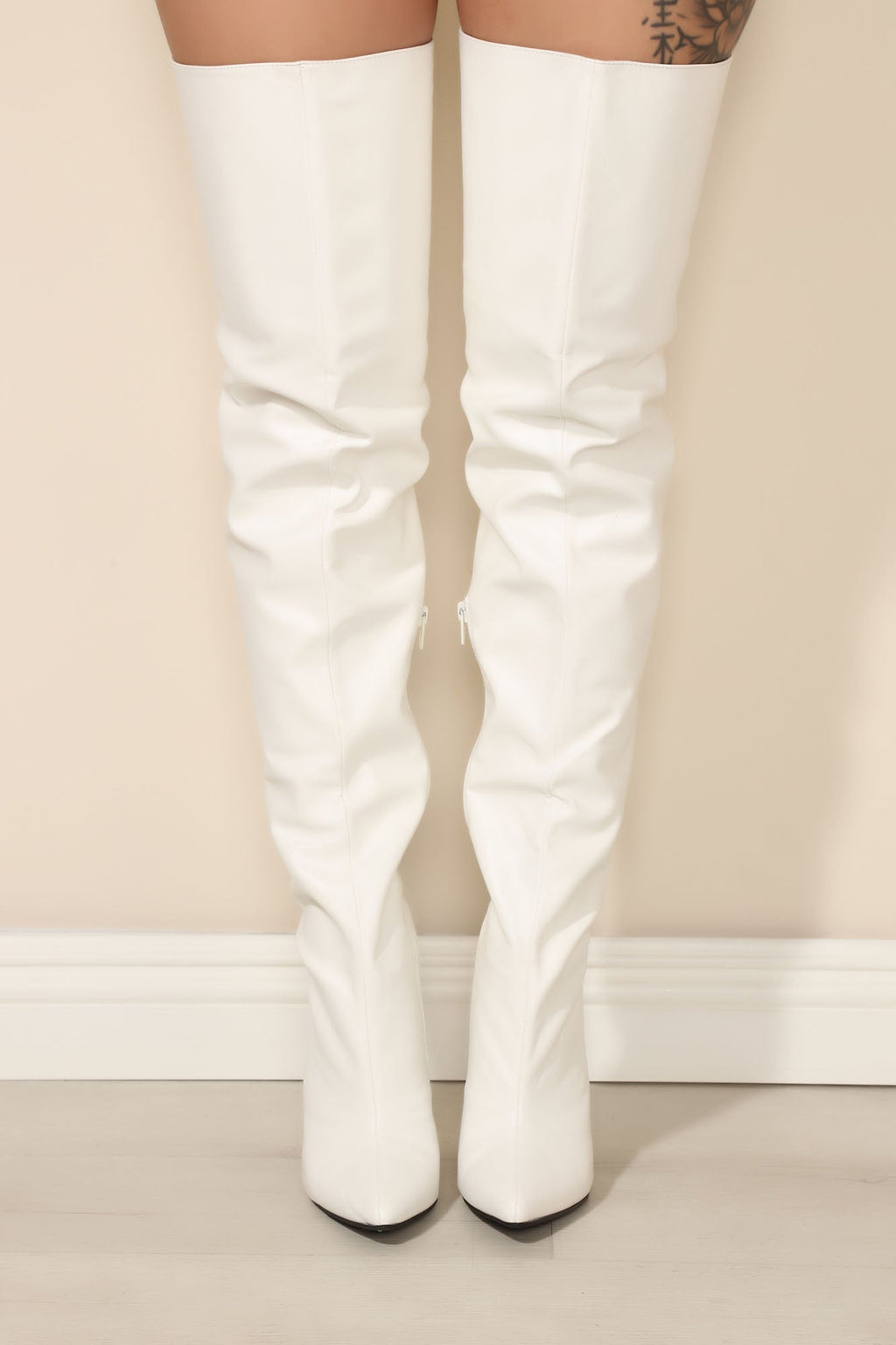 Serious Business Over The Knee Boots - White
