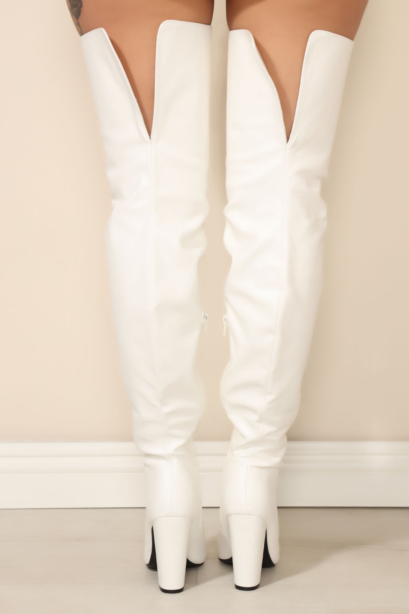 Serious Business Over The Knee Boots - White